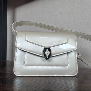 Authentic BVLGARI Bulgari MICRO Pearl White Crossbody Bag